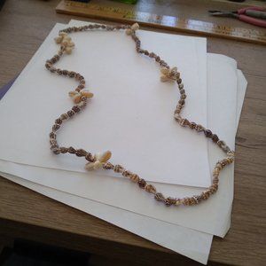 Coastal imported seashell handcrafted 36 inch island welcome necklace